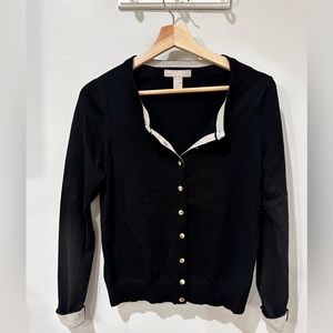Banana Republic Extra Fine Merino Cardigan in Black